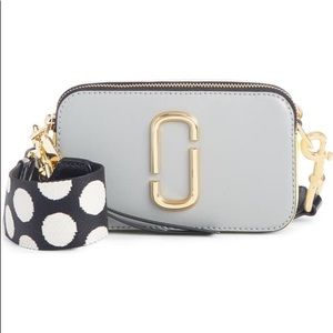Marc Jacobs Snapshot Leather Rock Grey Purse